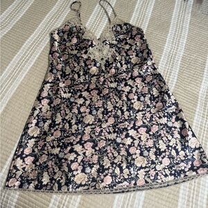 Vintage Val Mode Floral Lace Trim Lingerie Dress